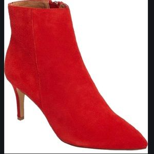 Red Suede Booties, like new